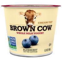 Brown Cow Yogurt, Whole Milk, Blueberry on the Bottom, Cream Top, 5.3 Ounce