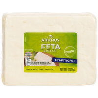 Athenos Traditional Feta Cheese Chunk, 8 Ounce