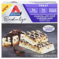 Atkins Endulge Dessert Bar, Treat, Chocolate Chip Cheesecake, 5 Each