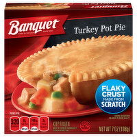 Banquet Turkey Pot Pie Frozen Dinner, 7 Ounce