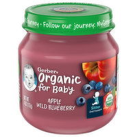 Gerber Organic for Baby Apple Wild Blueberry, Organic, 4 Ounce