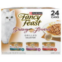 Fancy Feast Gravy Lovers Cat Food, Gourmet, Grilled Collection, Turkey Feast in Gravy/Chicken Feast in Gravy/Beef Feast in Gravy, 24 Each