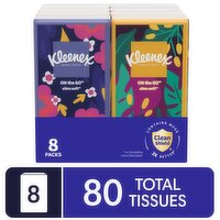 Kleenex On the Go Go-Packs Facial Tissues, 8 Each