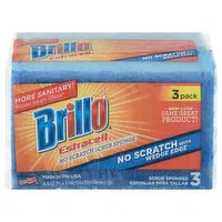 Brillo Estracell Scrub Sponge, No Scratch, 3 Pack, 3 Each