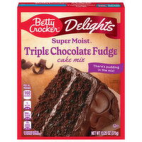 Betty Crocker Cake Mix, Triple Chocolate Fudge, 13.25 Ounce