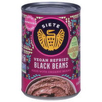 Siete Black Beans, Refried, Vegan, 16 Ounce