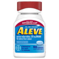 Aleve All Day Strong Pain Reliever/Fever Reducer, 220 mg, Caplets, 90 Each