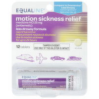 Equaline Motion Sickness Relief, Tablets, 12 Each