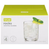 True Cocktail Glasses, Rocks, 4 Each