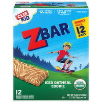 Zbar Energy Snack Bars, Whole Grain, Baked, Iced Oatmeal Cookie, Family Pack, 12 Each