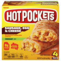Hot Pockets Croissant Crust Sausage, Egg & Cheese Sandwiches, 4 Each