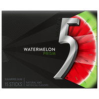 5 Gum, Sugarfree, Watermelon, Prism, 15 Each