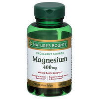 Nature's Bounty Magnesium, Excellent Source, 400 mg, Rapid Release Softgels, 75 Each