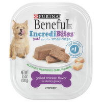 Beneful IncrediBites Small Pate Grilled Chicken Flavor in Savory Gravy Dog Food, 3.5 Ounce