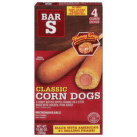 Bar S Corn Dogs, Honey Crips Batter Dipped, Classic, 4 Each