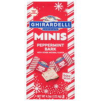 Ghirardelli Peppermint Bark, Minis, Bite Size, 4.3 Ounce