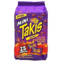 Takis Tortilla Chips, Fuego, Extreme, Bite Size, Mini, 25 Each