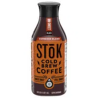 Stok Coffee Beverage, Cold Brew, Darkest Roast, Espresso Blend, Un-Sweet, Black, 48 Fluid ounce