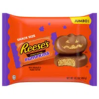 Reese's Pumpkins, Milk Chocolate & Peanut Butter, Snack Size, Jumbo Bag, 16.2 Ounce