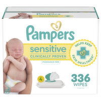 Pampers Sensitive Baby Wipes, 4X, 336 Each