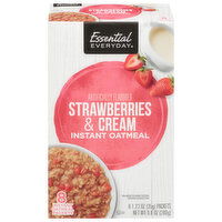 Essential Everyday Instant Oatmeal, Strawberries & Cream, 8 Each