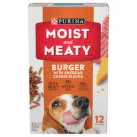 Moist & Meaty Dog Food, Burger with Cheddar Cheese Flavor, 12 Each