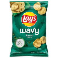 Lay's Potato Chips, Ranch Flavored, Wavy, 7.5 Ounce