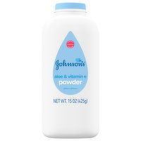 Johnson's Powder, Aloe & Vitamin E, 15 Ounce