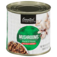 Essential Everyday Mushrooms, No Salt Added, Pieces & Stems, 6.5 Ounce