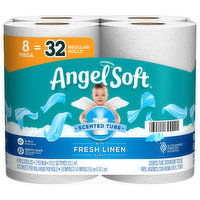 Angel Soft Bathroom Tissue, Scented Tube, Fresh Linen Scent, Mega Rolls, 2-Ply, 8 Each