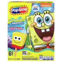 Popsicle Confection Bars, Fruit Punch & Cotton Candy, SpongeBob SquarePants, 6 Each