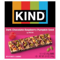 Kind Dark Chocolate Raspberry Pumpkin Seed Bars, 6 Each