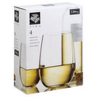 Libbey Vina Glasses, Stemless Wine, 17 oz, 4 Each