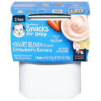 Gerber Snacks for Baby Yogurt Blends Snack, Strawberry Banana, Crawler (8+ Months), 2 Pack, 2 Each