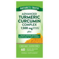 Nature's Truth Turmeric Curcumin Complex, Plus Black Pepper Extract, Olive Leaf & Tart Cherry, Advanced, 1500 mg, Quick Release Capsules, 60 Each