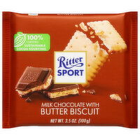 Ritter Sport Milk Chocolate with Butter Biscuit, 3.5 Ounce