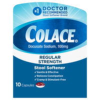 Colace Stool Softener, Regular Strength, Capsules, 10 Each