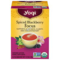 Yogi Focus, Tea Bags, Spiced Blackberry, 16 Each