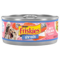 Friskies Cat Food, with Salmon in Sauce, Shreds, Adult, 5.5 Ounce