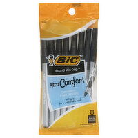 BiC Xtra-Comfort Pens, Ball, Medium, Black Ink, 8 Each