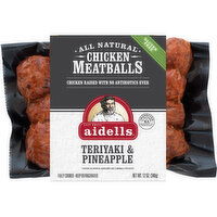 Aidells Chicken Meatballs, Teriyaki & Pineapple, 12 Ounce