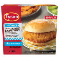 Tyson Sandwich, Chicken Breast, Original, 4 Each