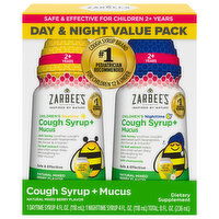Zarbee's Cough Syrup + Mucus, Natural Mixed Berry Flavor, Day & Night Value Pack, 2 Each