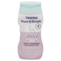 Coppertone Pure & Simple Sunscreen, 100% Mineral, Baby, SPF 50, 6 Fluid ounce