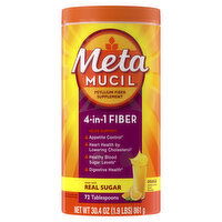 Metamucil Smooth Metamucil Daily Fiber Supplement, Psyllium Husk Fiber Powder, Real Sugar, Orange, 72 Ct, 72 Each