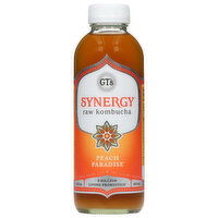 GT's Synergy Kombucha, Raw, Peach Paradise, 16 Fluid ounce