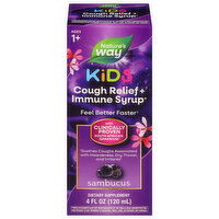 Nature's Way Cough Relief + Immune Syrup, Sambucus, Kids, 4 Fluid ounce