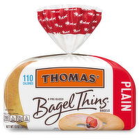 Thomas' Plain Sliced Bagel- Thin Bagel Thins, 8  count, 13 oz, 8 Each