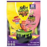 SOUR PATCH/SWEDISH FISH RED Mini Soft & Chewy Halloween Candy Variety Pack, Bulk Candy, 80 Trick or Treat Bags, 36.33 Ounce