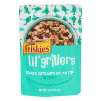 Friskies Lil' Grillers Cat Food, Seared Cuts with Ocean Fish, In Gravy, 1.55 Ounce